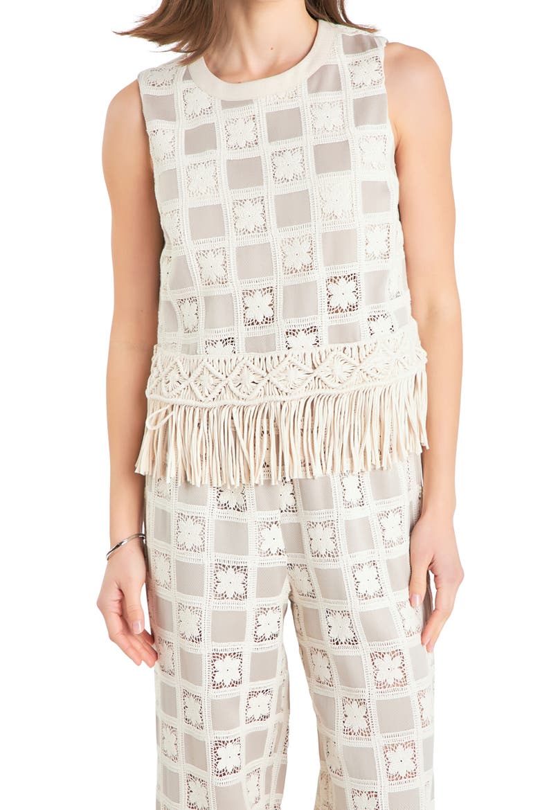Crochet Lace Patchwork Tank, Alternate, color, BEIGE MULTI
