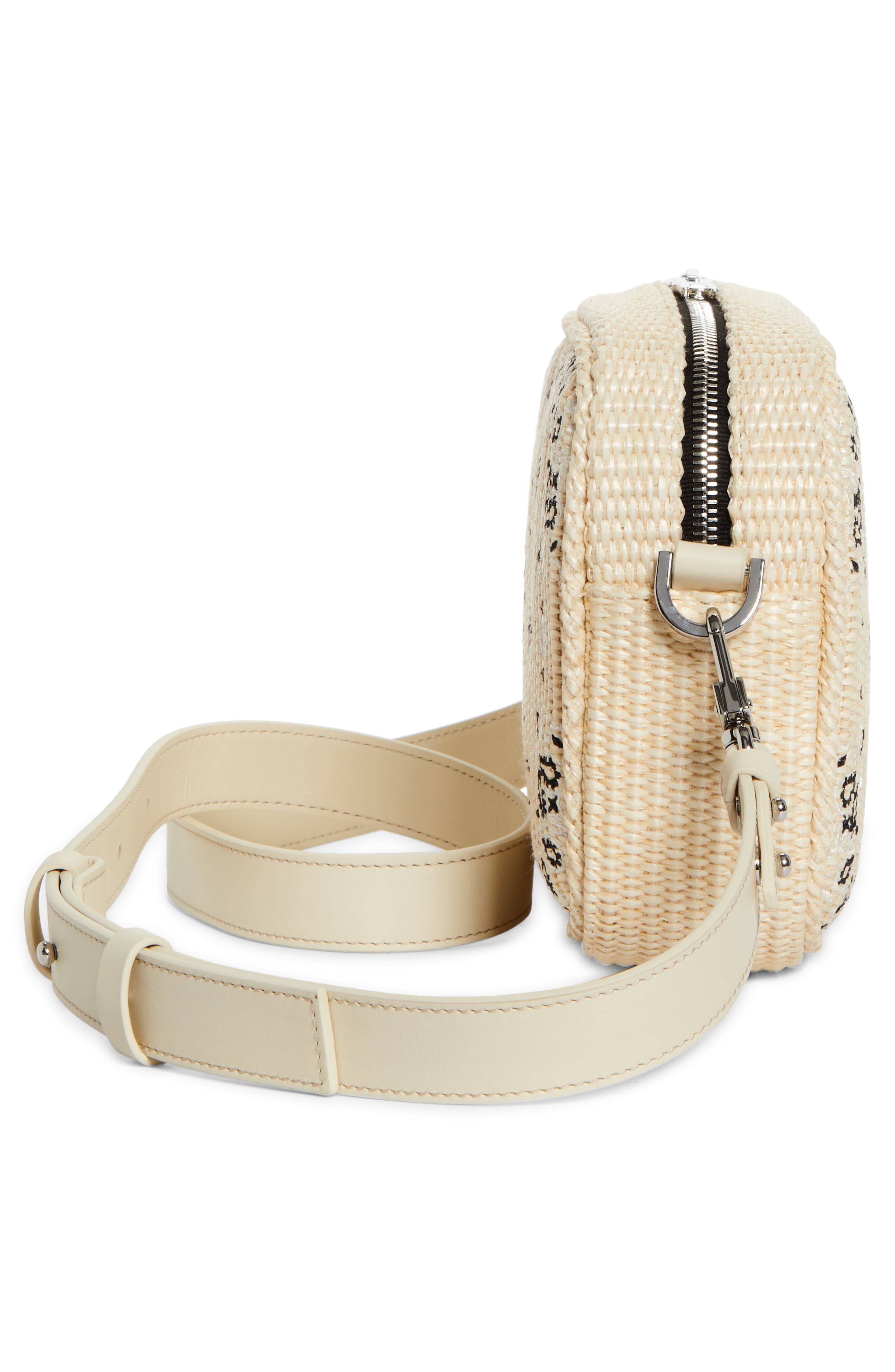 AMIRI Bandana Embroidered Camera Bag, Alternate, color, Alabaster