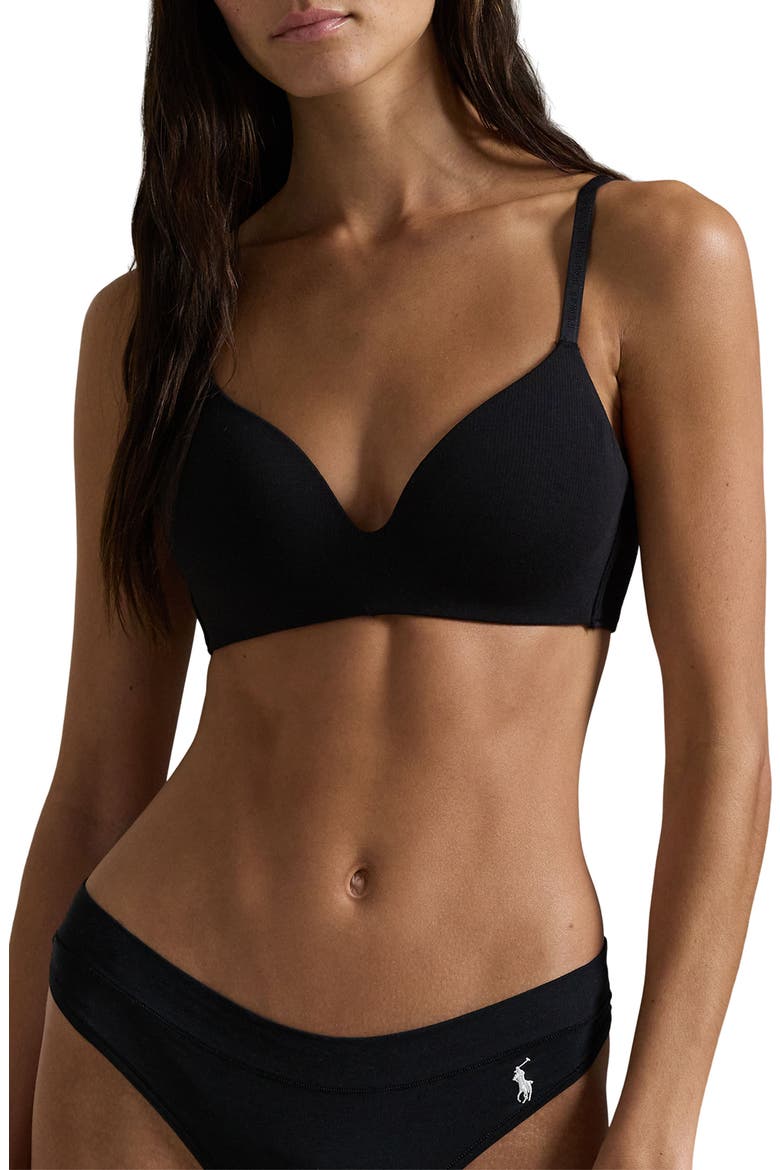 Wireless Plunge Bra, Main, color, ONYX
