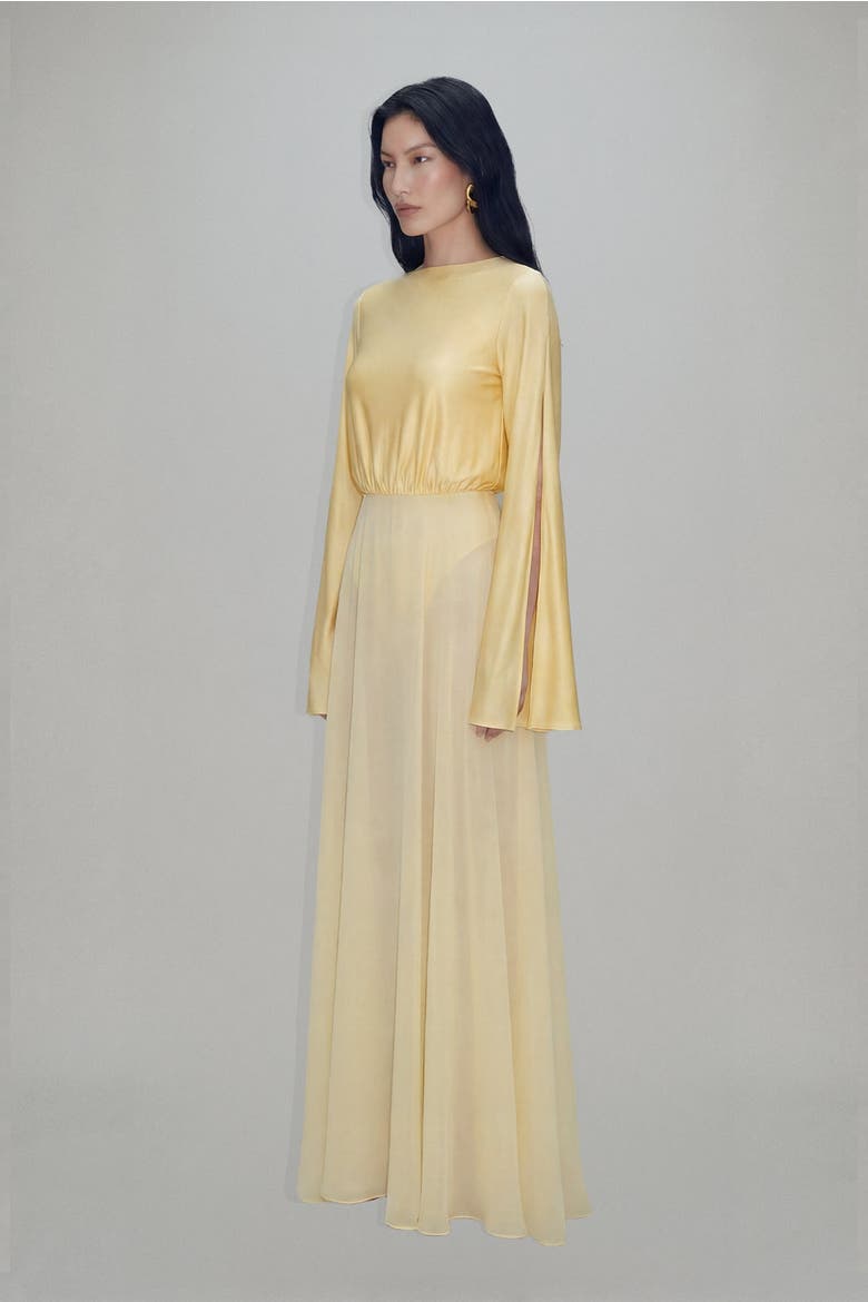 Evie Maxi Dress, Alternate, color, Lemon