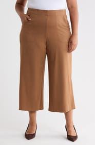 MAX STUDIO Ponte Knit Crop Wide Leg Pants