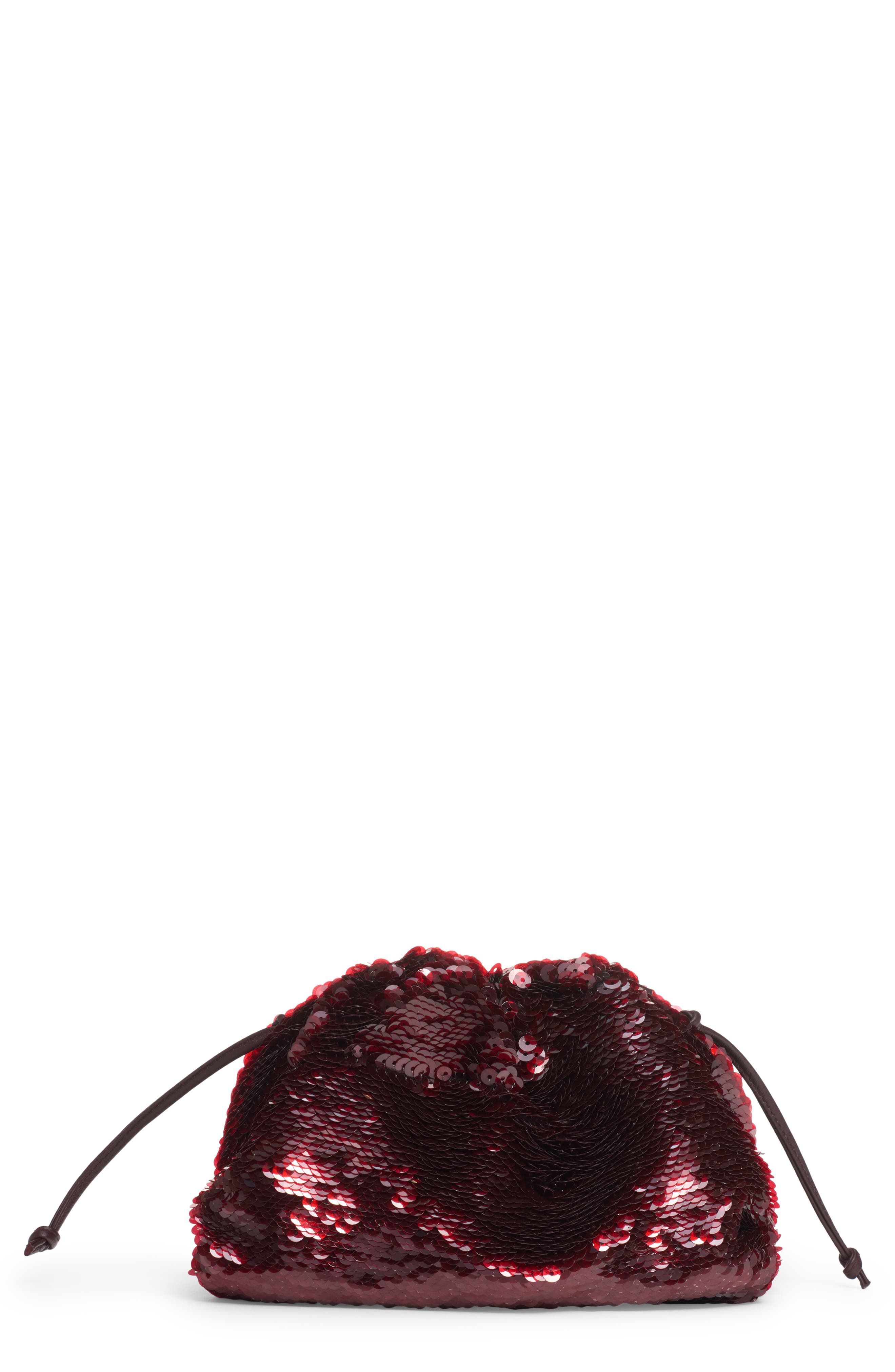 The Mini Pouch Sequin Crossbody Bag, Main, color, 2263 DARK BAROLO/ BAROLO-G