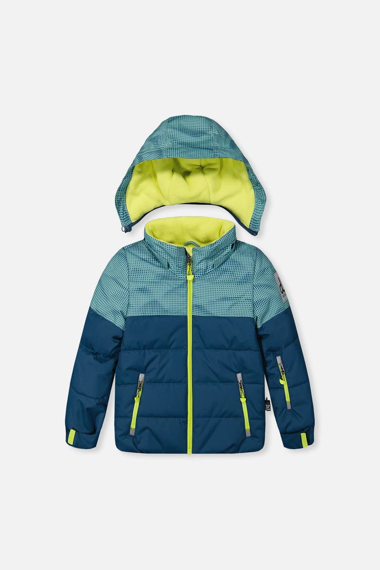 Play Jacket & Pants Neckwarmer Two Piece Snowsuit, Alternate, color, Greyish Blue and Navy
