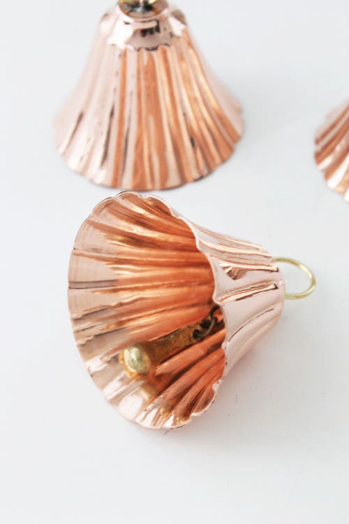 Coppermill Kitchen Vintage Inspired Copper Bell Ornaments In Copper