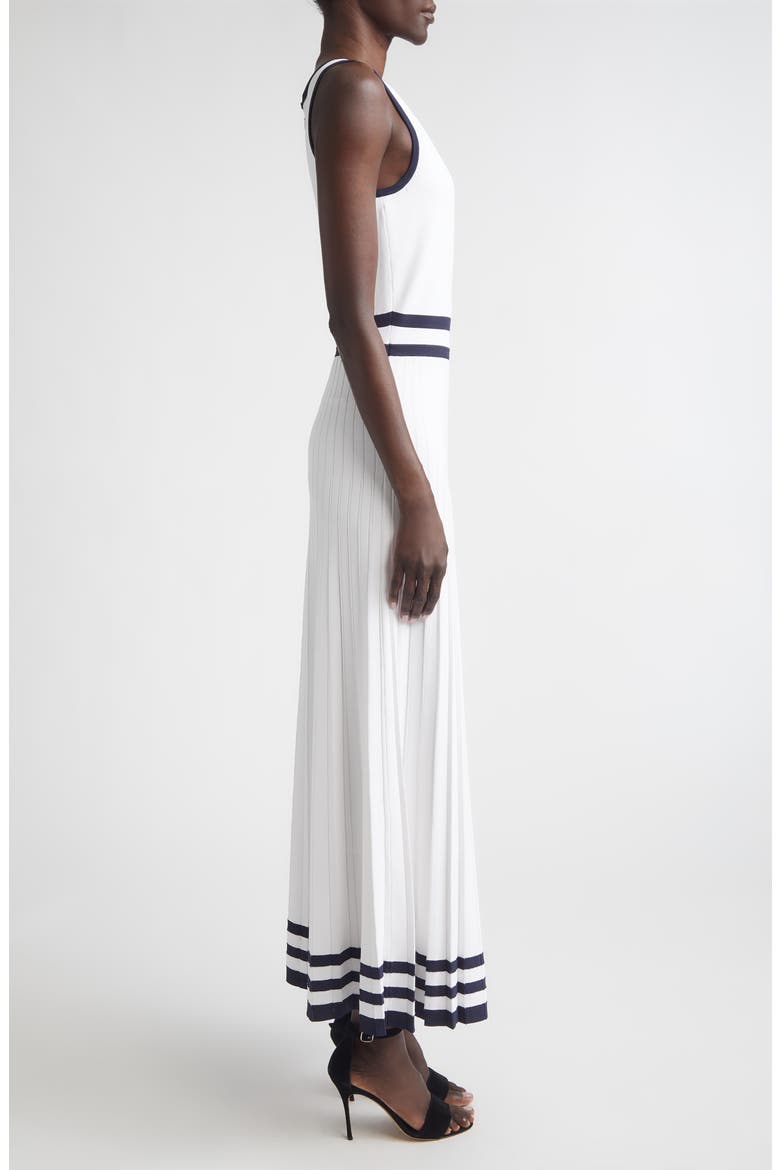Kelsey Riviera Crepe Knit Sleeveless Dress, Alternate, color, BRIGHT WHITE/ MIDNIGHT