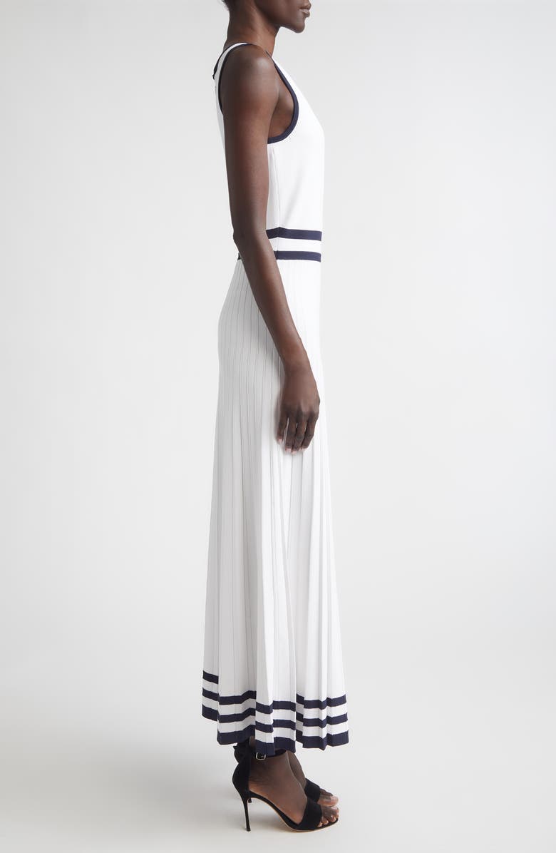 ST. JOHN Kelsey Riviera Crepe Knit Sleeveless Dress, Alternate, color, Bright White/ Midnight