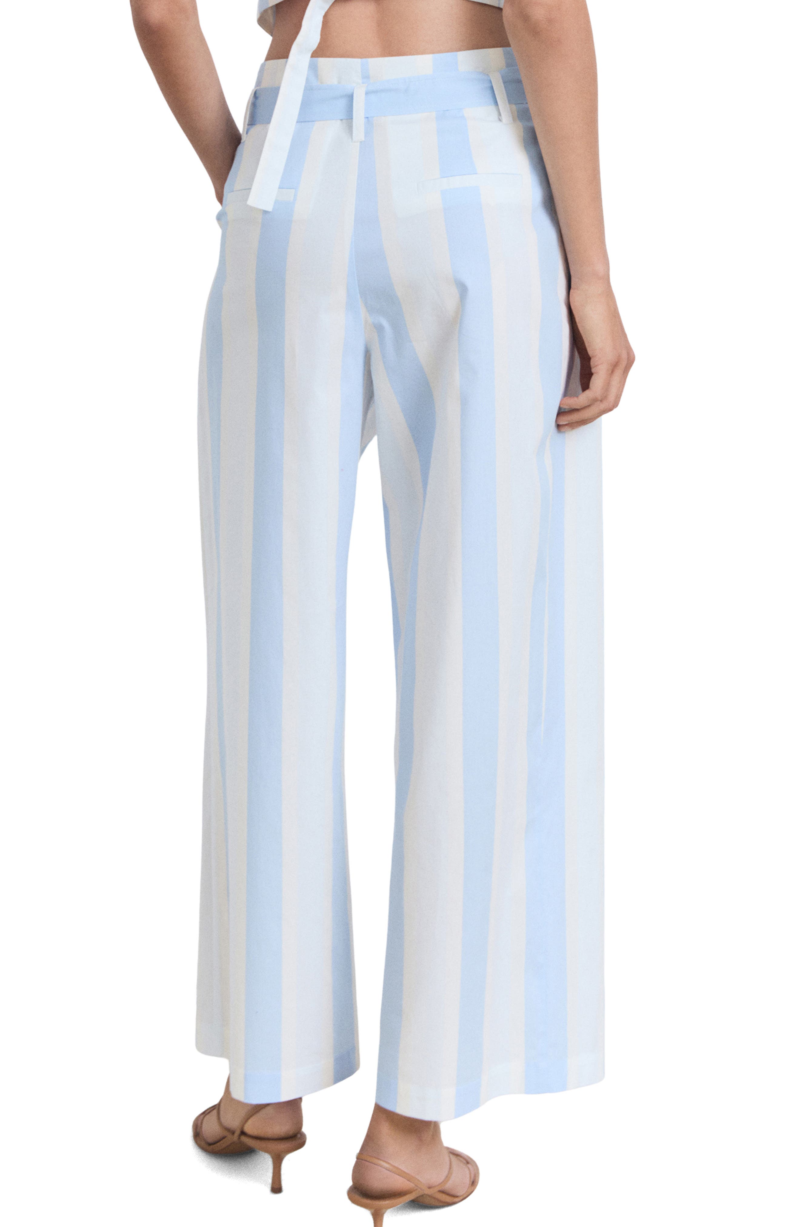 Belted Stripe Straight Leg Pants - image 2