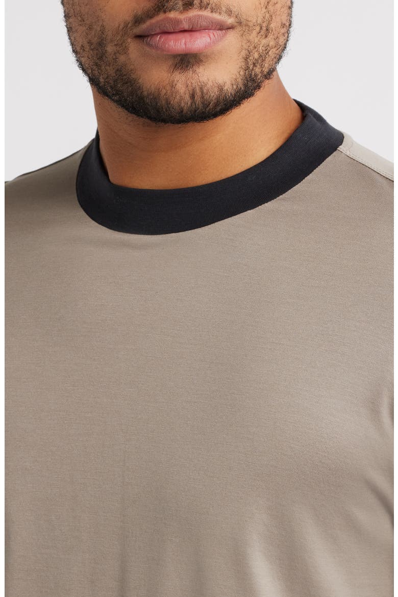 Short Sleeve Ringer T-shirt, Alternate, color, BEIGE
