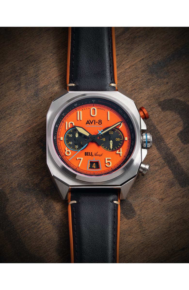 AVI-8 Bell X-1 Machbuster Chronograph Watch, 41mm, Alternate, color, Orange
