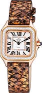 GEVRIL Women's Milan Diamond Swiss Quartz Embossed Leather Strap Watch, 27.5mm - 0.038 ctw