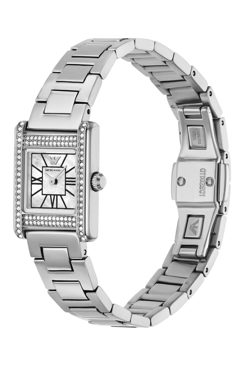Mother-of-Pearl Bracelet Watch, 26mm, Alternate, color, SILVER