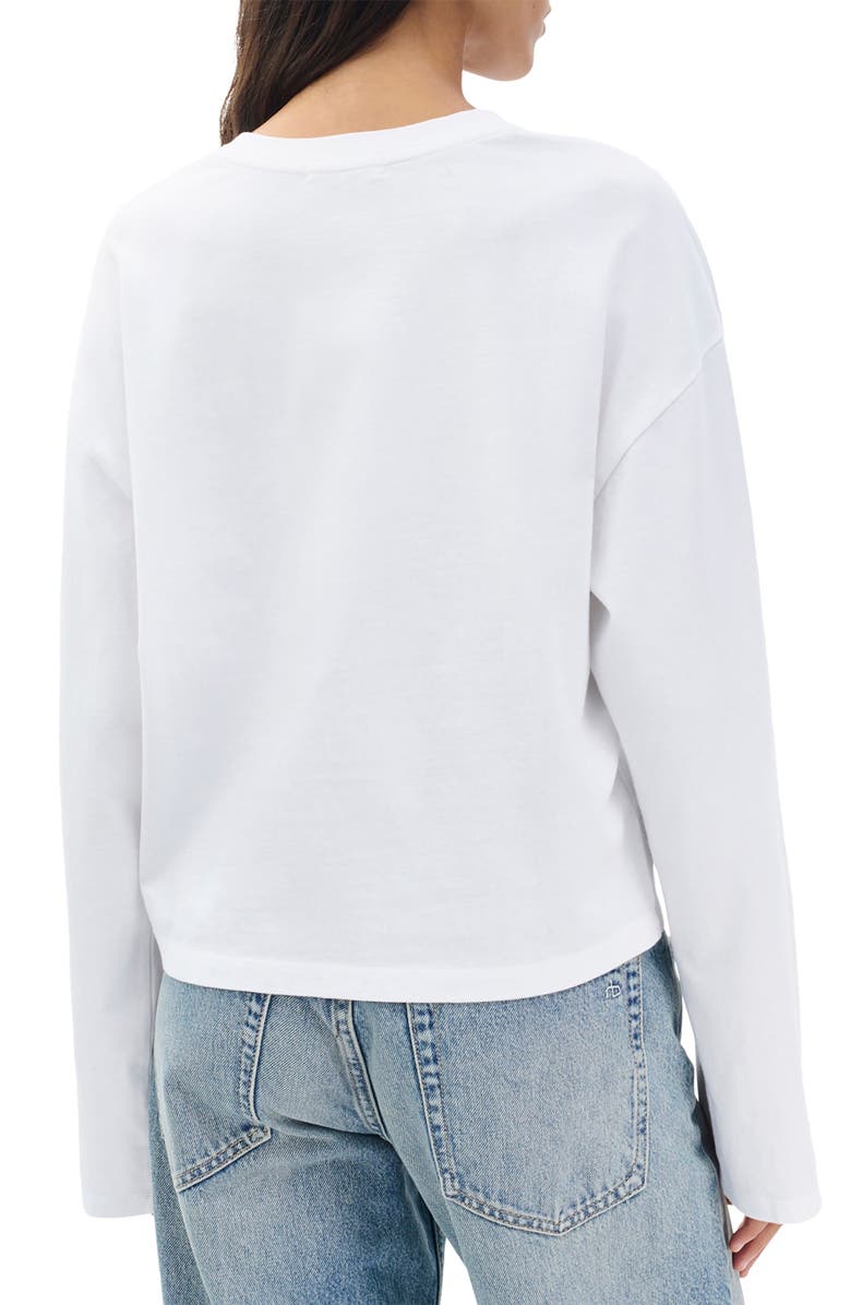 rag & bone Kelley Boxy Long Sleeve Cotton Jersey T-Shirt, Alternate, color, White