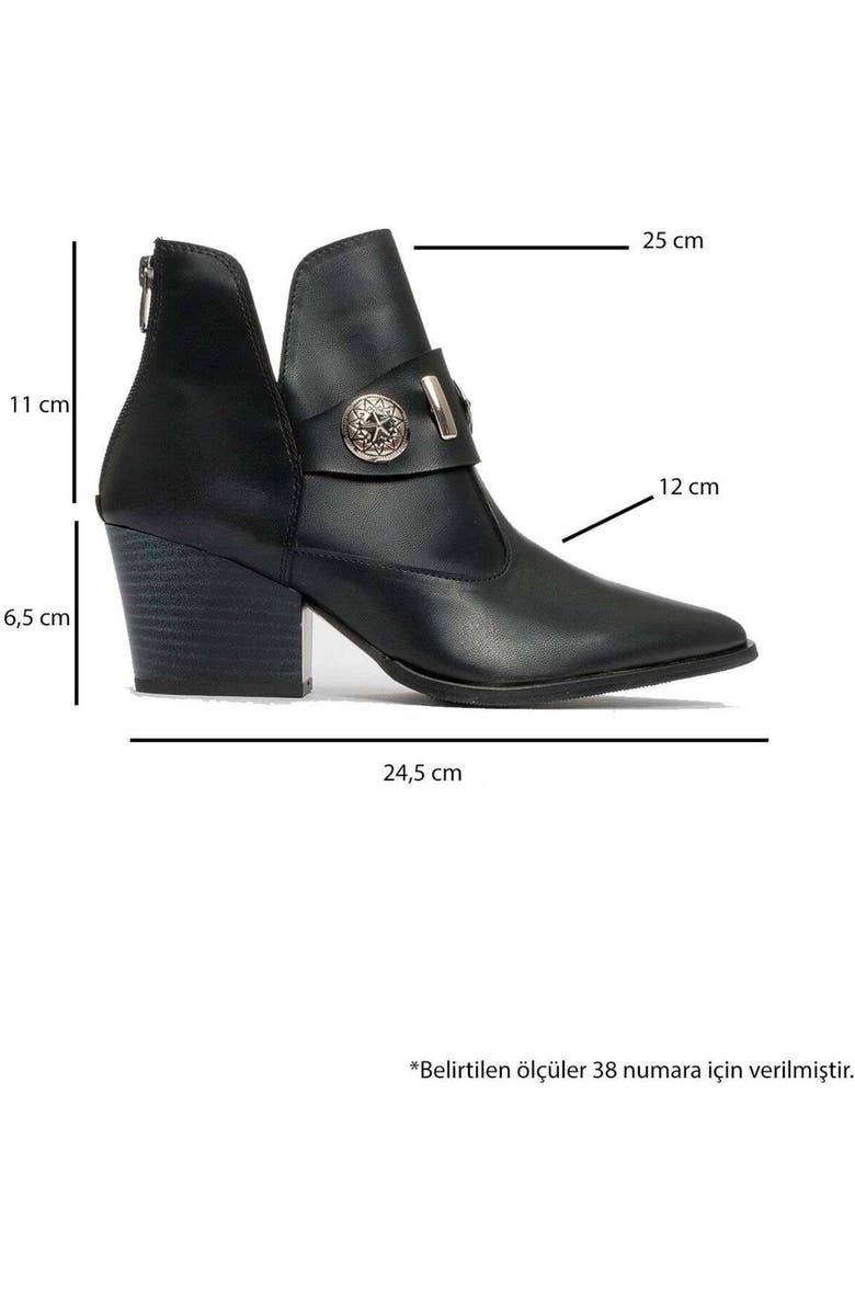 Prologue Shoes Kenda Buckle Block Heel Boot, Alternate, color, Black Faux Leather
