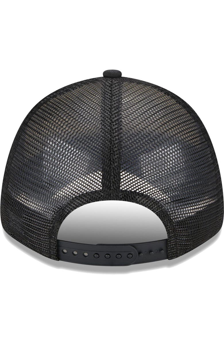 New Era Men's New Era Chicago Bulls Black Stripes 9FORTY Trucker Snapback Hat, Alternate, color,