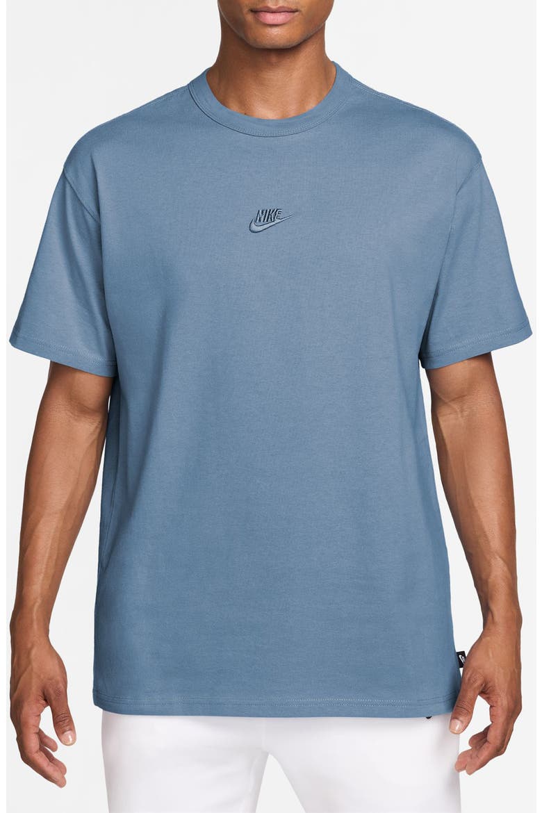 Sportswear Embroidered Swoosh Cotton T-Shirt, Main, color, WORK BLUE