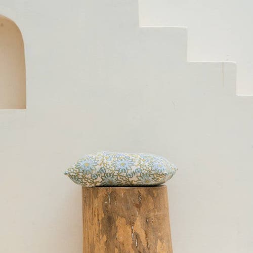Mela Artisans Bloom Blockprint Pillow In Blue