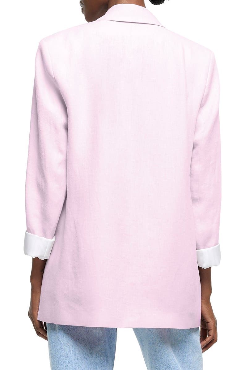 River Island Roll Cuff Linen Blend Blazer, Alternate, color,