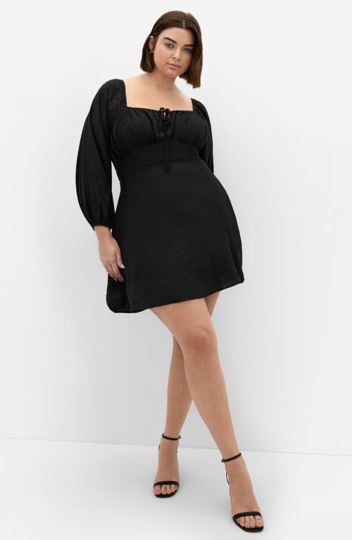 City Chic Abbie Smocked Back Minidress In Black
