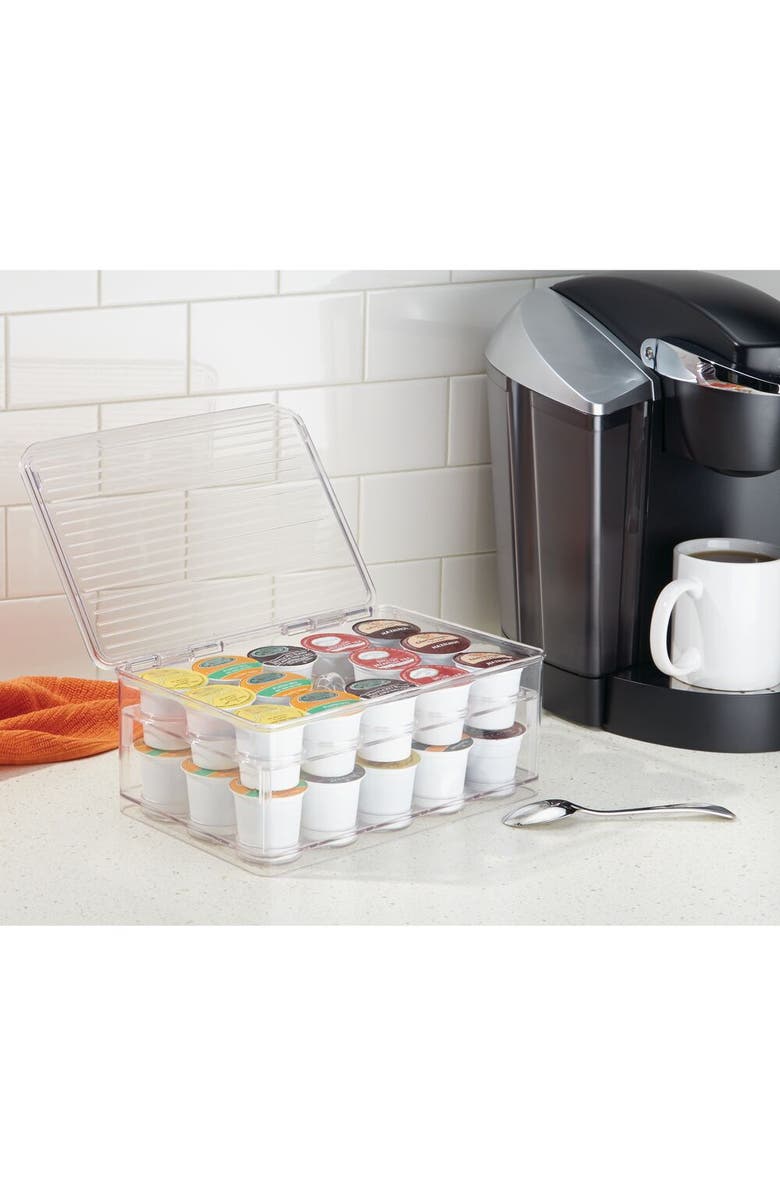 iDesign Stackable Coffee Pod Holder for K-Cup Pods - Set of 2 - Clear, Alternate, color, Clear/Gray