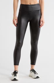 DKNY High Waist Faux Leather Leggings