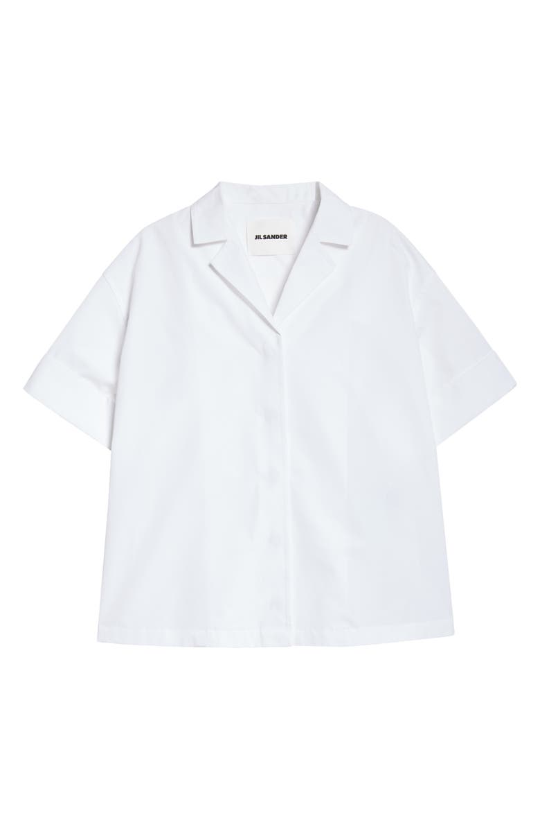 Jil Sander Boxy Cotton Poplin Button-Up Shirt, Alternate, color, Optic White