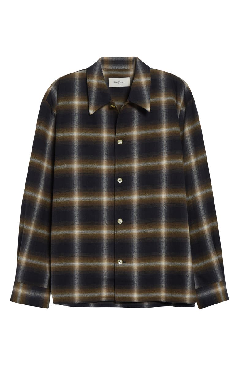 Second Layer Logan Ombré Check Flannel Button-Up Shirt, Alternate, color, Olive/ Black Check