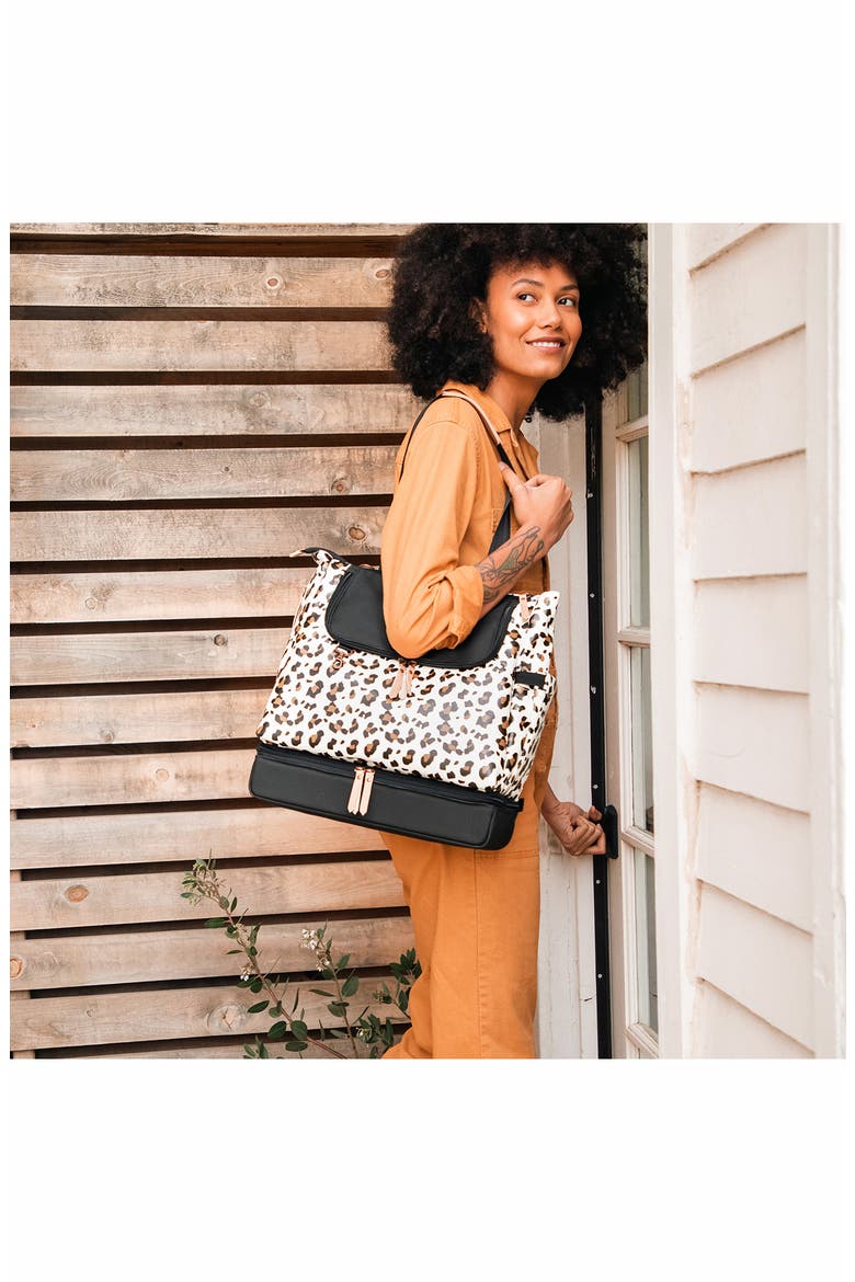 Pivot Diaper Backpack, Alternate, color, MOON LEOPARD