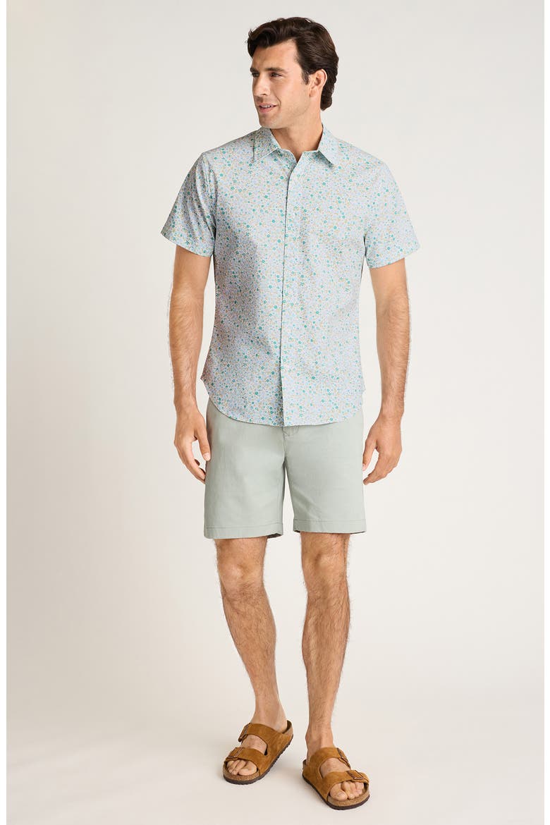 Riviera Short Sleeve Shirt, Alternate, color, WHITE/ BLUE FLORALS