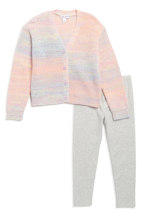 Kids' Sunset Marbled Cardigan & Leggings Set
