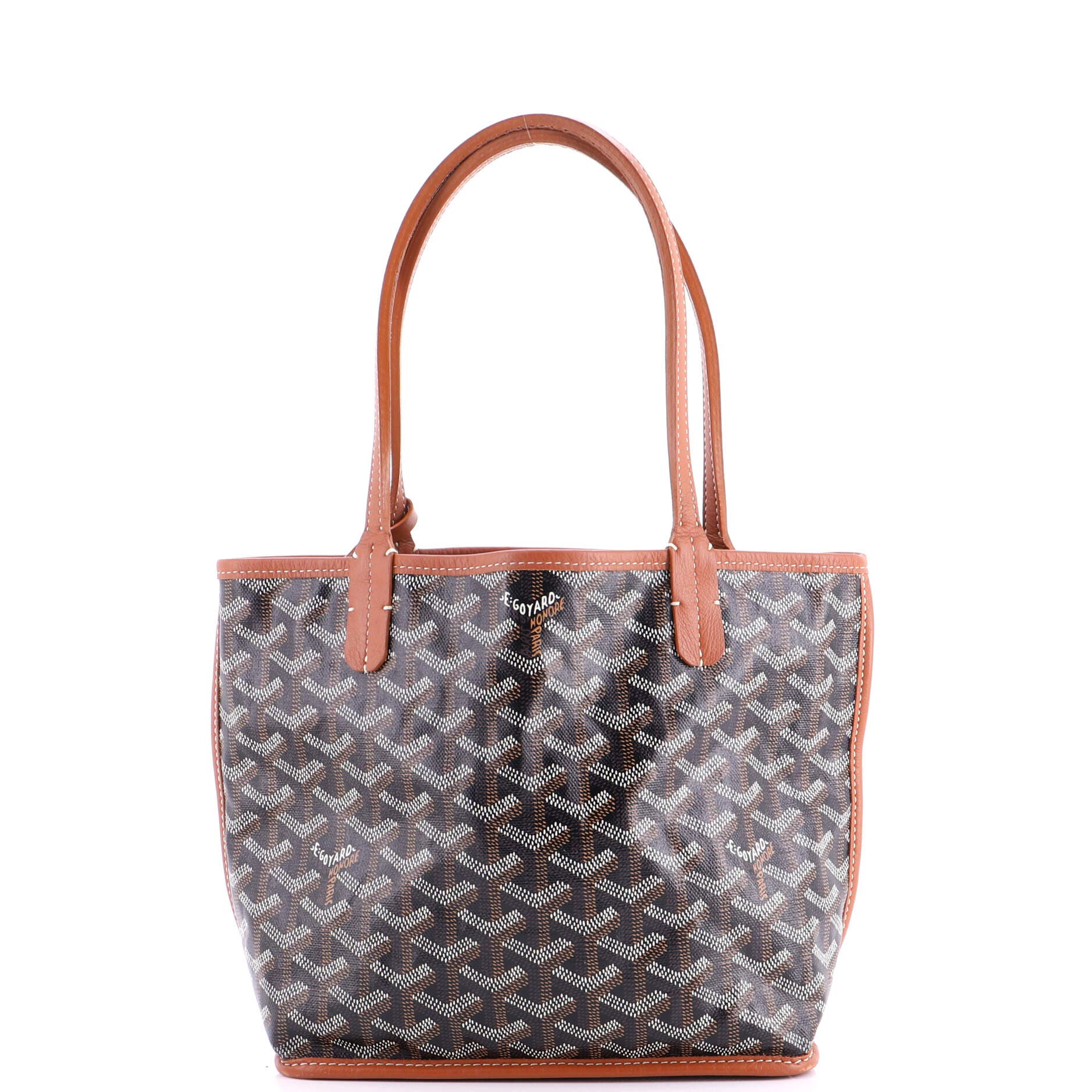 Pre-Owned Goyard Anjou Reversible Tote Coated Canvas Mini, Alternate, color, Brown