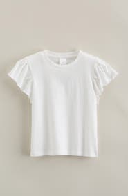 Nordstrom Kids' Flutter Sleeve Cotton T-Shirt