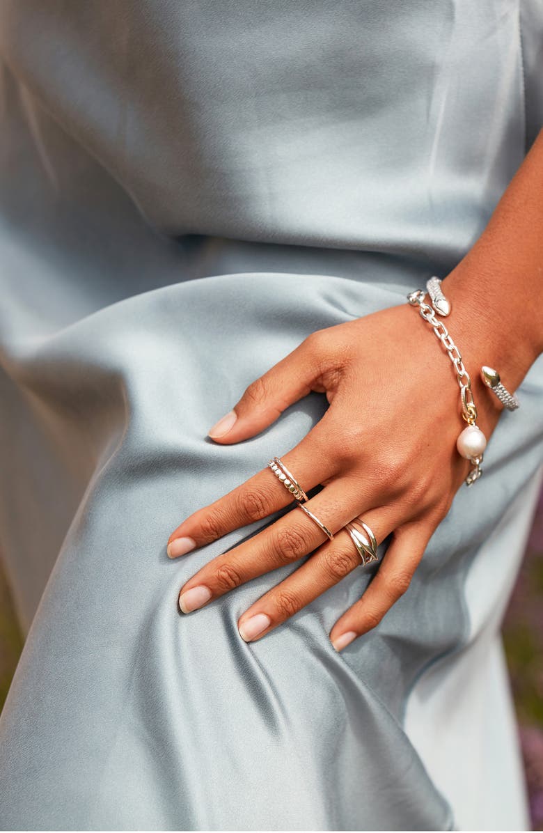 Monica Vinader Nura Crossover Ring, Alternate, color, Silver