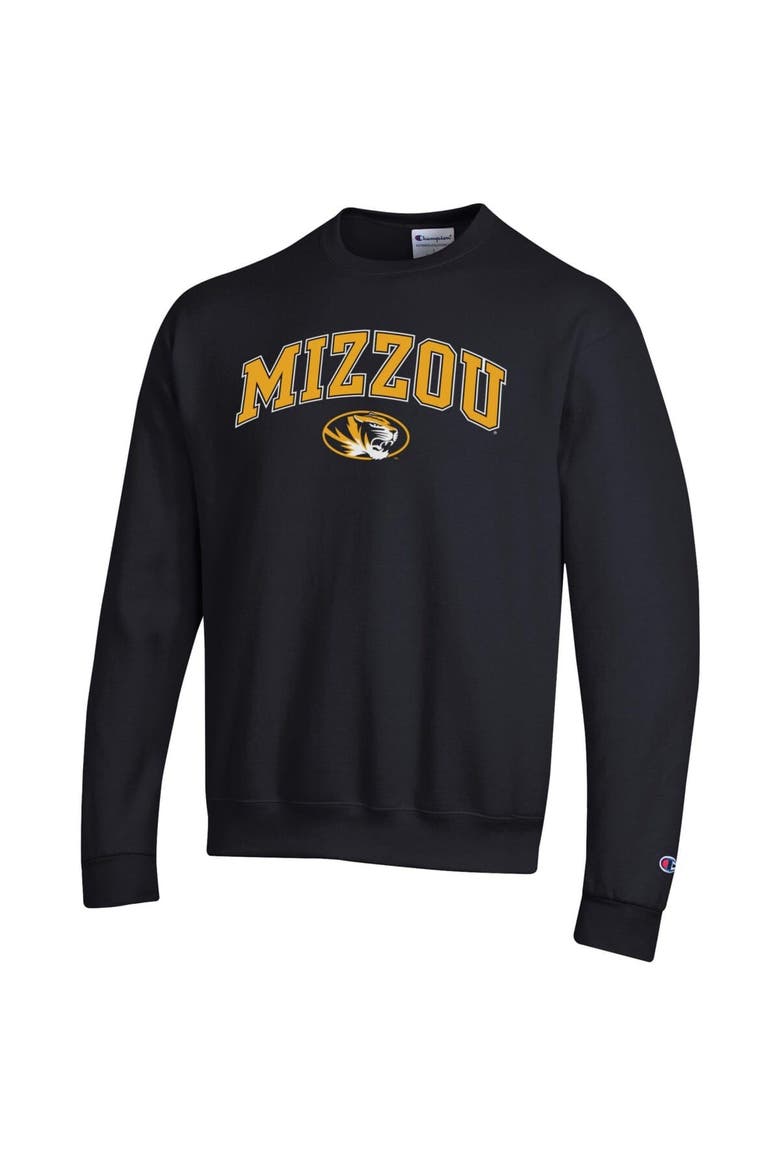 Men's Champion  Black Missouri Tigers Arch Over Logo Pullover Sweatshirt, Alternate, color, Black
