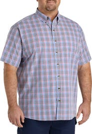 Harbor Bay by DXL Big & Tall Easy-Care Plaid Sport Shirt
