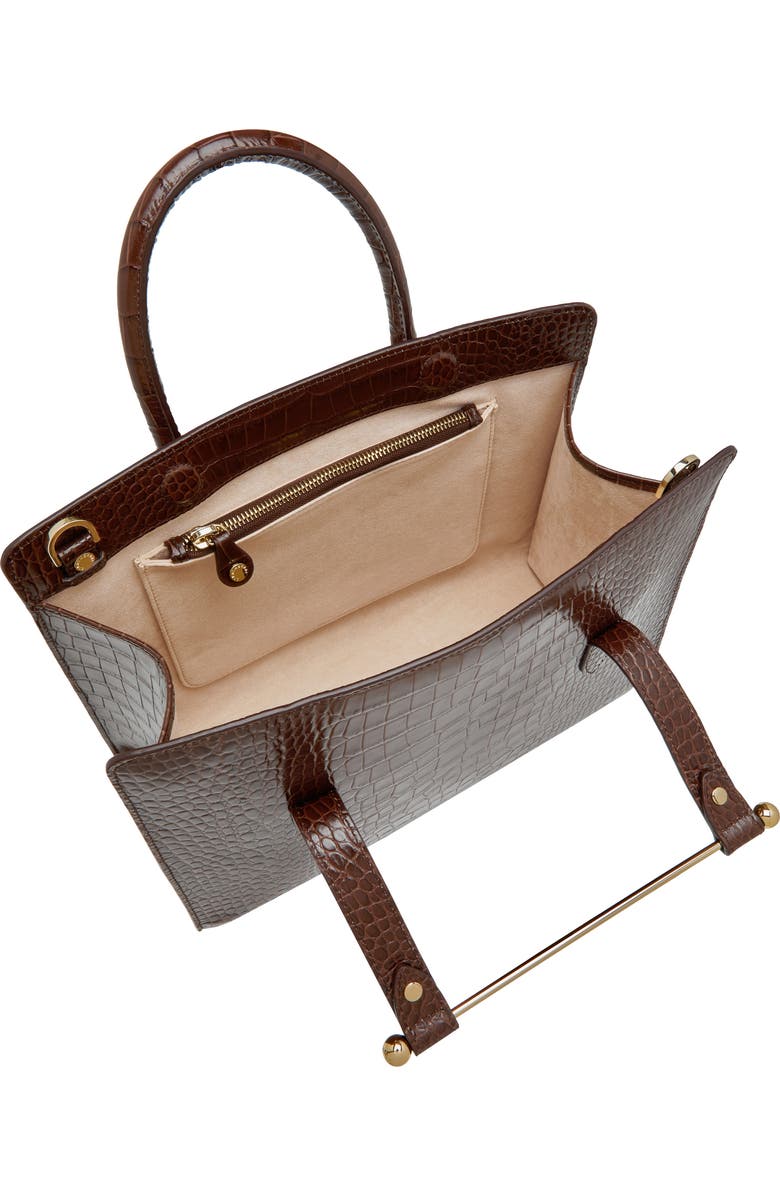 Strathberry Midi Croc Embossed Leather Tote, Alternate, color,
