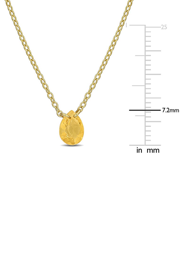 Pear Shaped Citrine Pendant Necklace, Alternate, color, YELLOW