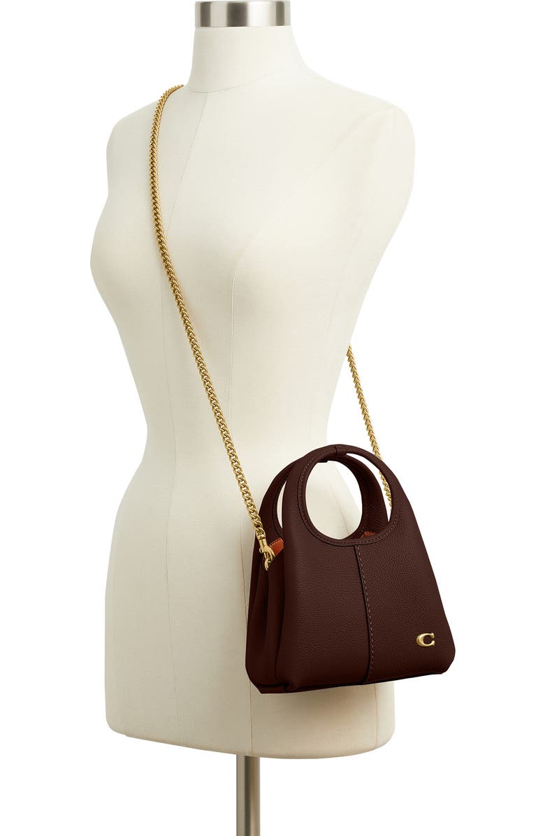 COACH Lana Polished Pebble Leather Shoulder Bag, Alternate, color, B4/ Maple