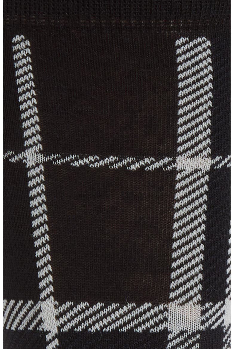 Core Check Cotton Blend Crew Socks, Alternate, color, BLACK/ CALICO