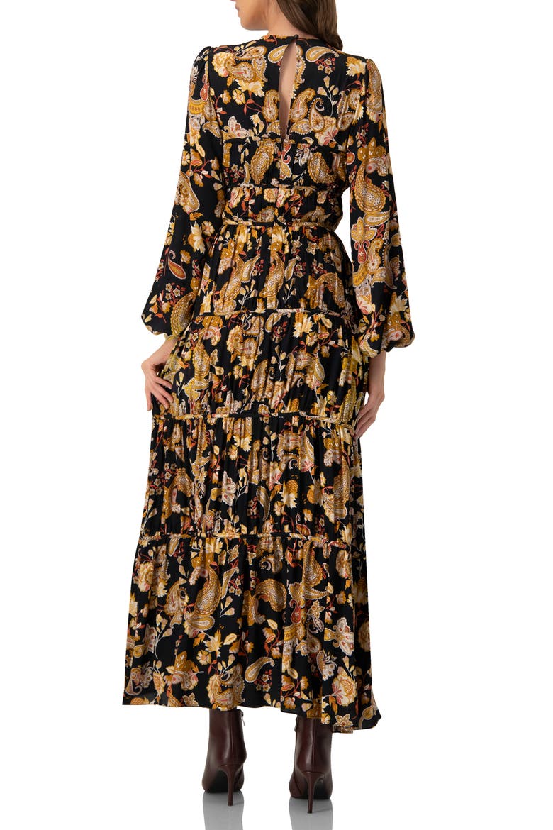 Puff Sleeve Maxi Dress, Alternate, color, Multicolor