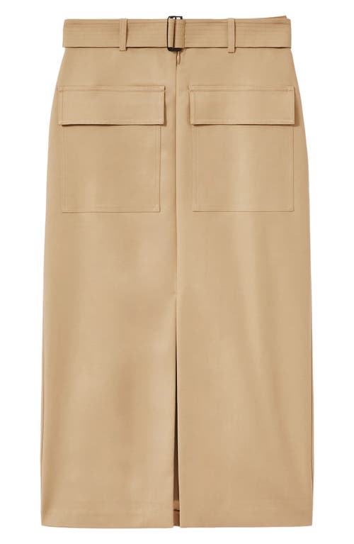 Reiss Oakley Midi Skirt In Camel