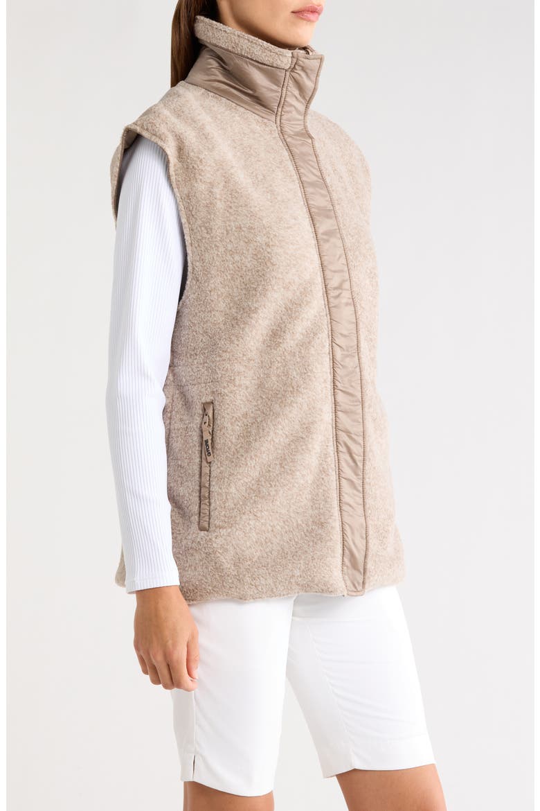 Reversible Fleece & Nylon Vest, Alternate, color, MOCHA MELA