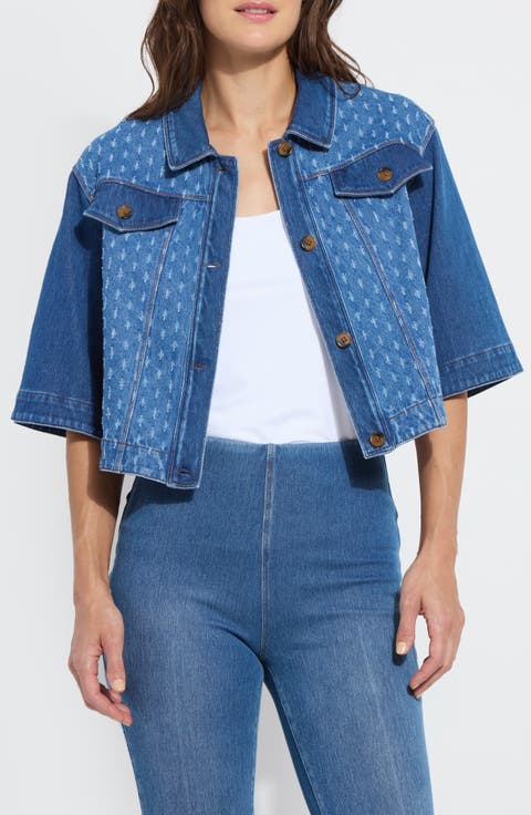 Thea Crop Short Sleeve Denim Jacket