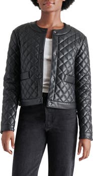 Steve Madden Martine Quilted Faux Leather Jacket