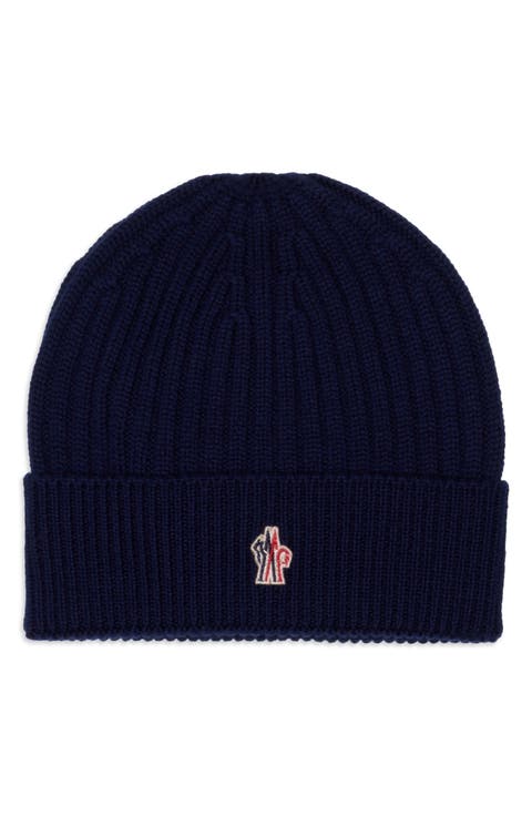 Embroidered Logo Rib Wool Beanie