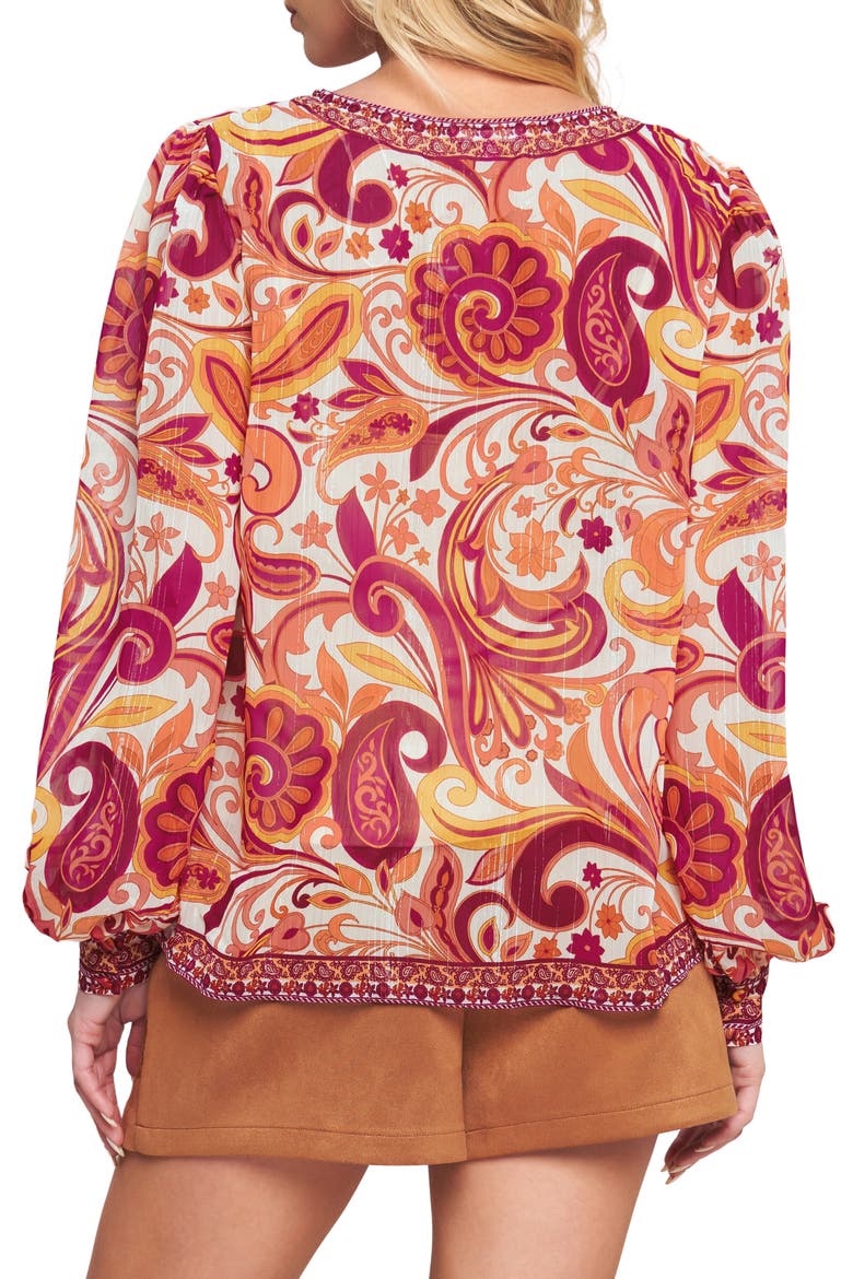 Long Sleeve Print Top, Alternate, color, IVORY PURPLE