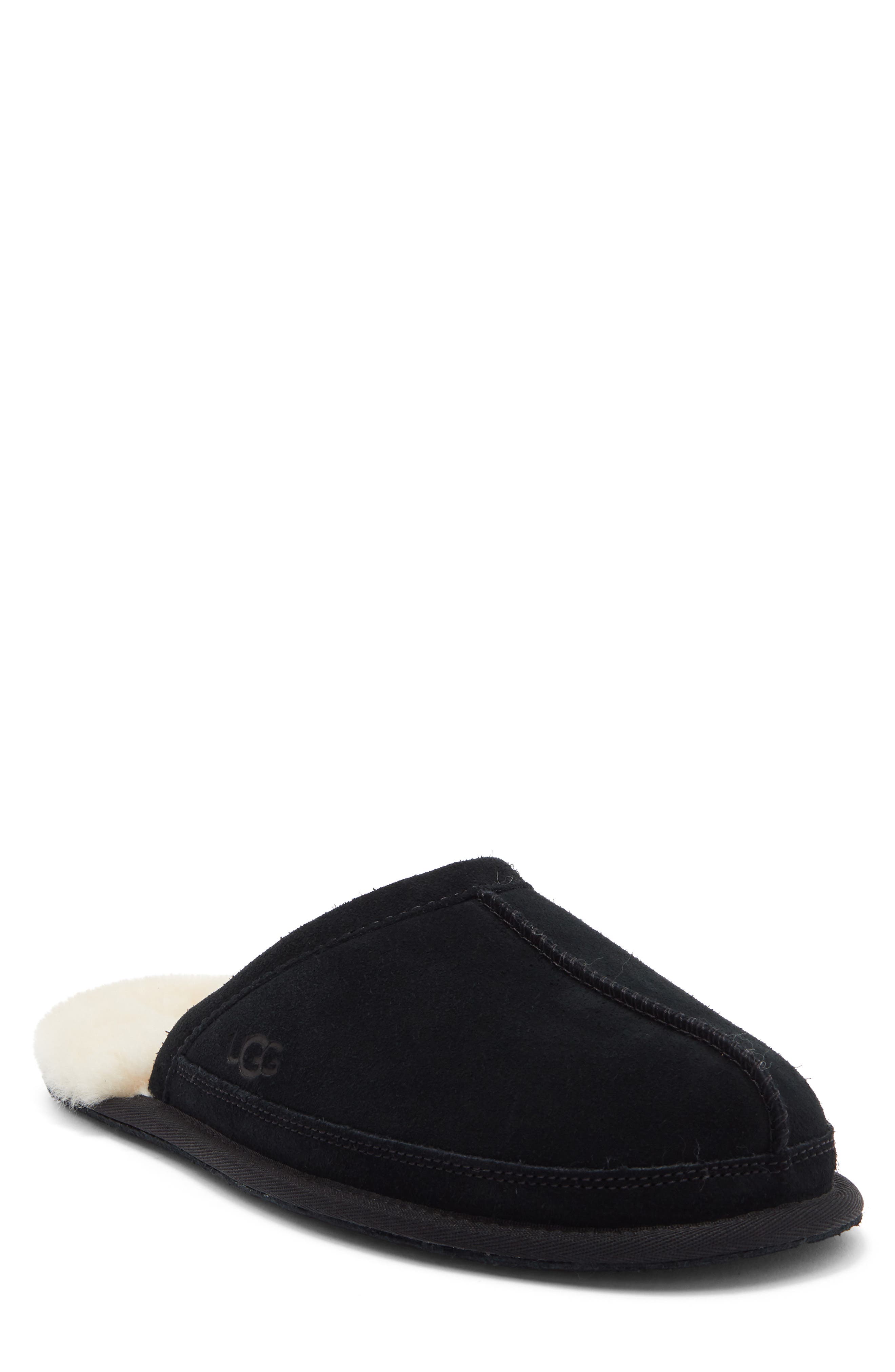 Vanwyn Faux Shearling Scuff Slipper, Main, color, BLACK