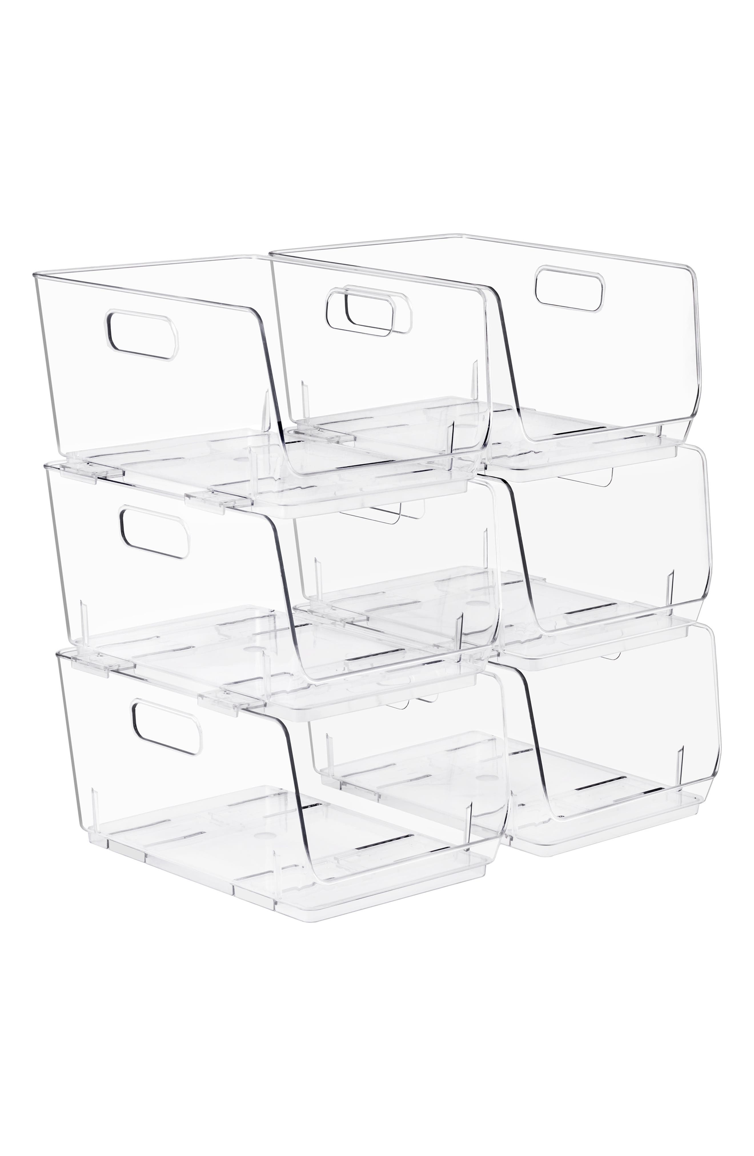 6-Pack Stackable Open Front Bins