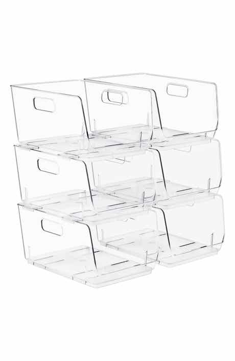 6-Pack Stackable Open Front Bins