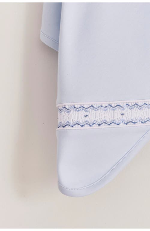 Babycottons Smock Receiving Blanket In Blue