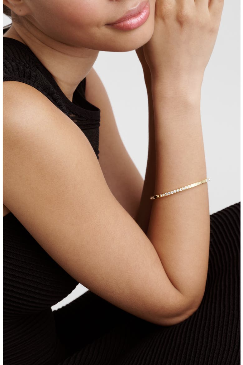 Claudia Narrow Crystal Hinge Bracelet, Alternate, color, GOLD TONE / CLEAR CRYSTAL